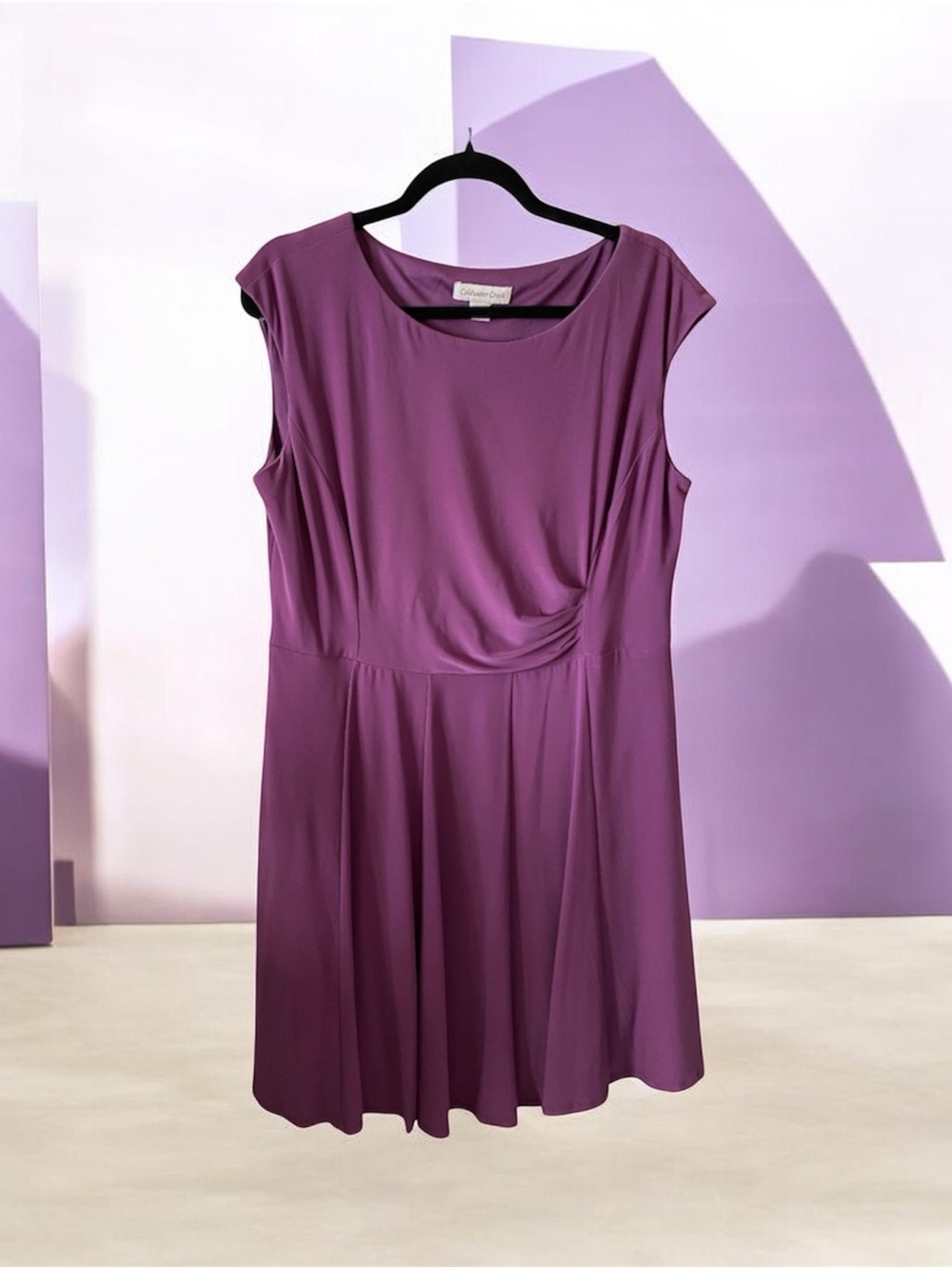Coldwater Creek 16 P Dress Lavender Purple Polyester Spandex Petite 16 Knit